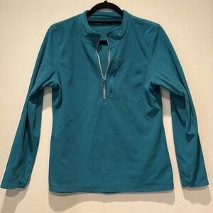 Crane - women’s fleece pullover / sweater/ sweatshirt. Size 12. Teal green